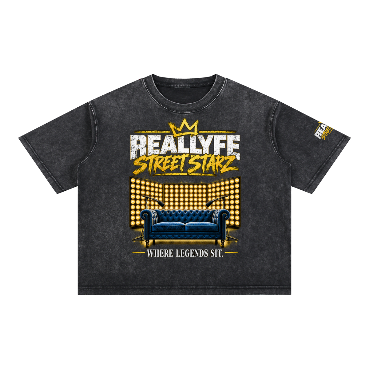 Reallyfe Street Starz — Where Legends Sit Mineral Wash Tee