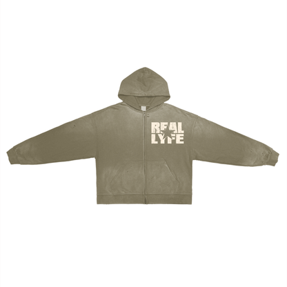 Real Lyfe Star Logo Washed Zip Hoodie