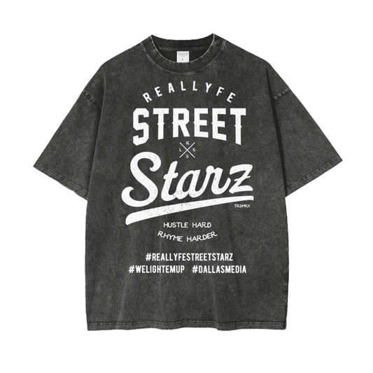 Street Starz Hustle Acid-Wash Tee
