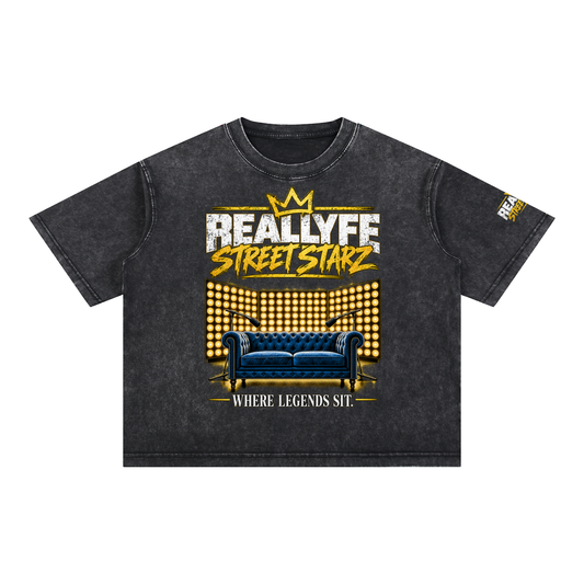 Reallyfe Street Starz — Where Legends Sit Mineral Wash Tee