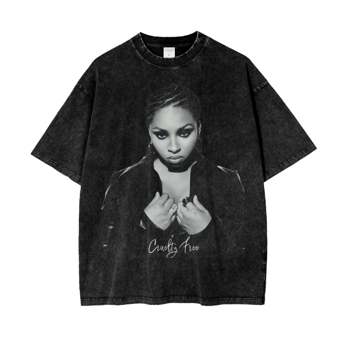 Jaguar Wright Portrait Acid-Wash Tee