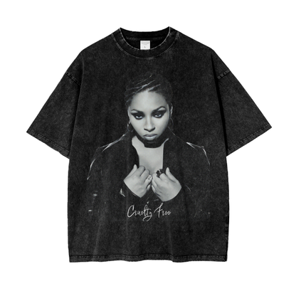 Jaguar Wright Portrait Acid-Wash Tee