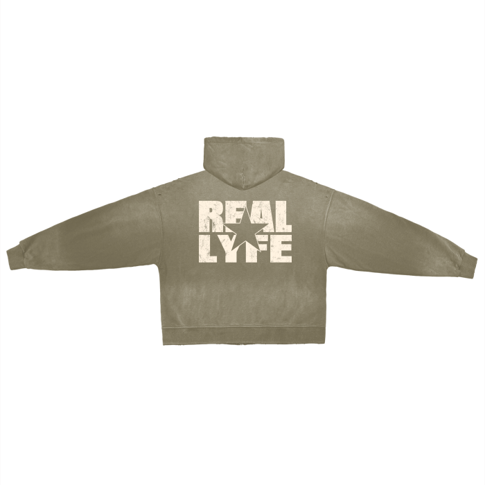 Real Lyfe Star Logo Washed Zip Hoodie