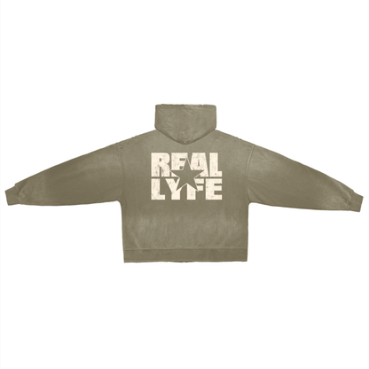 Real Lyfe Star Logo Washed Zip Hoodie