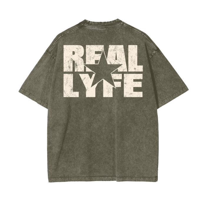 REALLYFE Acid Wash Oversize T-Shirt