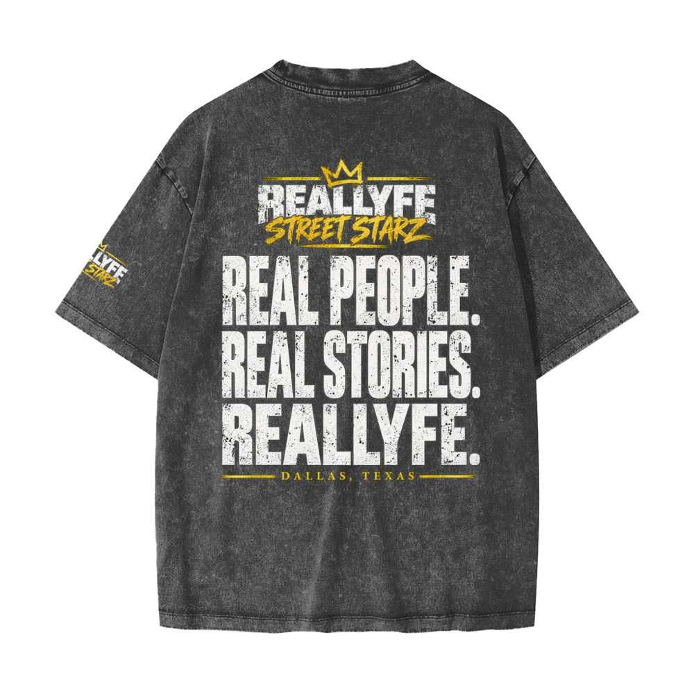 Reallyfe Street Starz — Where Legends Sit Snow Wash Tee