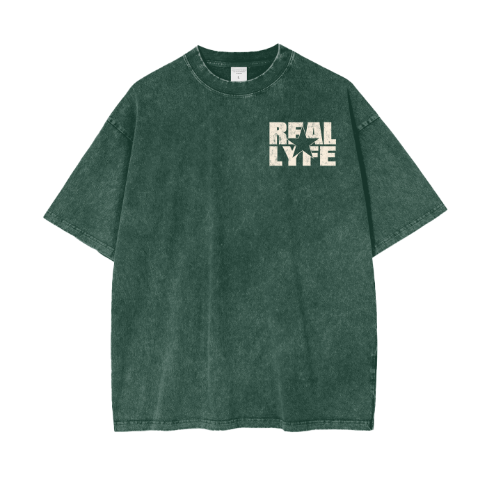 REALLYFE Acid Wash Oversize T-Shirt